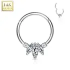 Piercing Ear Ring Gold White 14 Gold Septum Daith