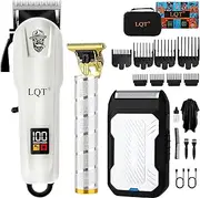 LQT Clippers and Trimmers Set for Men Cordless Professional Hair & Beard Trimmer with Adjustable Lever and Large Battery Capacity, Electric Razor for Men, Ideal for Home Barber Shops