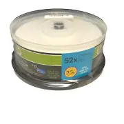 New Unused Pack of 25 HP Brand CD-R Inkjet-Printable Blank Discs 52x