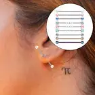 9Pcs Industrial Barbell Earrings, Cartilage Piercing Jewelry Industrial Piercing