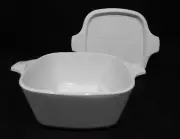 ❤️ NEW 2-pc CORNINGWARE White PETITE P-43 & Plastic COVER Pyroceram Dish Pan
