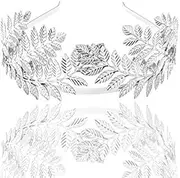 Vintage Wedding Olive Branch Crown and Leaf Headband Hair Hoop Princess Queen Crown Goddess Headpiece Hair Jewelry for Women (Silver, One size)