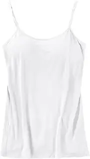 [Generic] Layering Women Camisole Adjustable Camisole with Frame Bra Undershirt Crop Top Back (White, S)