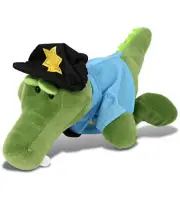 DolliBu Alligator Police Officer Plush with Cute Cop Uniform and Cap - 6 Inches