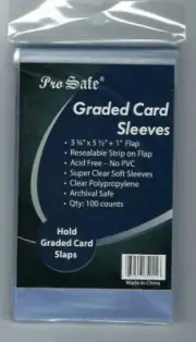 100 Pro safe ReSealable Graded Card Bags Sleeves 1 Pack of 100