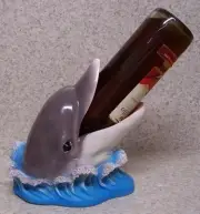Wine Bottle Holder and/or Decorative Sculpture Bottle Nosed Dolphin NEW