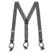 SuspenderStore Jacquard Diamond Burst Suspenders- 1.5" Wide Elastic - BUTTON
