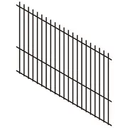 ProtectorAl 1201-2400W x 1800H Satin Black Radiator Pool Fence Panel Raked 16-30º