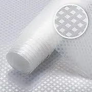 Drawer Liner 45cm x 6m, Shelf Liners for Kitchen Cabinets EVA Fridge Mats Washable Double Sided Drawer Liner Roll for Cabinet Kitchen Bedroom Bathroom Office (Clear)