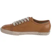 New Frye Chambers Low Sneaker Big Kids Leather Lace Up Camel Shoes Size US 1 M