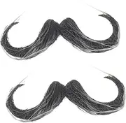 2pcs Fake Beard Artificial Mustache Realistic Mustache for Party Cosplay Fake Mustache Halloween Party Props Simulated Mustache Lifelike Beard Lifelike Mustache Simulated Beards