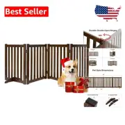 Heavy Duty 4-Panel Pet Gate with Rubber Feet - Ideal for Stairs and Doorways