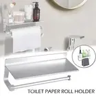Toilet Roll Holder Paper Towel Holder Paper Towel Rack Wall Mount + Phone Shelf