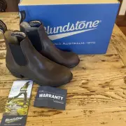 Blundstone 1673 Women's Heel Chelsea Boots Antique Brown Pull On Size 6.5 US
