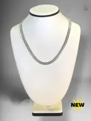 New - 6.9mm Cuban Chain in Solid .925 Sterling Silver - 20" (TRP050860)