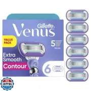 Gillette Venus Deluxe Smooth Swirl Womens Razor Blade Refills, 6 Count, Moist