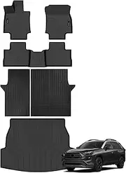 AUXKO All Weather Floor Mats Cargo Mat Rear Back Seat Protector Fits for Toyota Rav4 2019-2024 TPE Liner Toyota Rav4 Accessoires Odorless Anti-Slip Black