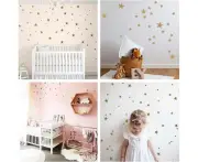 162x Wandtattoo Punkte in GOLD selbstklebend I goldene Aufkleber Kreise für Wände und Möbel I Wandsticker Kinderzimmer Sternenhimmel Sterne: Gold