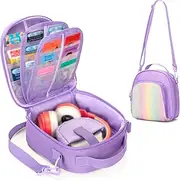 GRAOSO Carrying Case Compatible with Yoto Mini (2024 Edition), Card Holder Hold Up to 30 Cards, Travel Storage Bag for Audio Music Player & Headphone Accessories, Purple (Bag Only) Patented Design
