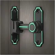 1 Pack Luminous Black Sliding Bolt Locks, Flip Door Locks, Wardrobe Door Locks, Heavy Duty Gate Latch Clasp Lock, for Barn Doors, Bathroom, Outdoor, Garage, Window