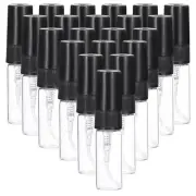 20 Pcs 3ml Glass Mini Perfume Sample Bottle Empty Mini Spray Bottle, Black