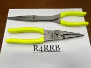 Snap-on Tools NEW 2pc HIVIZ Soft Grip LONG Needle Nose Pliers Lot 911ACF LN47ACF
