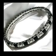 Jackie O Jacqueline Kennedy Faux Onyx Crystal Bangle Bracelet JBK Camrose Kross