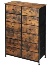 [Levede] Chest of 12 Drawers Tallboy Retro Storage Cabinet in Brown