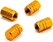 4Pcs Aluminum Alloy Car Wheel Tire Valve Caps Tyre Rim Stem Covers Waterproof Compatible with Motorcycles Accessories(Gold)