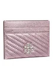 Tory Burch Kira Metallic Quilted Leather Card Case
