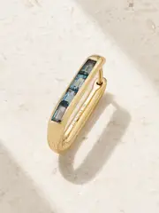 [Foundrae] Foundrae - Fob 18-karat Gold Topaz Single Hoop Earring - Blue - One size One size Blue