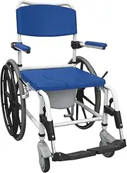 [Drive Medical] Aluminum Shower Commode Wheelchair, Blue