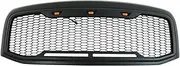 Compatible For Dodge Ram 1500 2013-2018 Car Raptor Style Replacement Front Grill Mesh Grille Hood Bumper Grille With LED Light Accessories