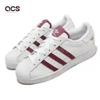 在飛比找Yahoo奇摩購物中心優惠-adidas 休閒鞋 Superstar 女鞋 白 酒紅色 