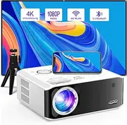 Electric Keystone Correction 6D/4P Projector, XuanPad 2024 Improved Native 1080P 6G WiFi Bluetooth Projector 4K Supported, 25000L Projector with Tripod for iOS/Andriod/TV Stick