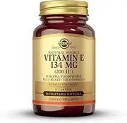 Solgar Natural Source Vitamin E 134 mg (200 IU) Vegetable Softgels - Pack of 50