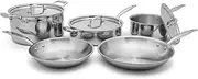 Heritage Steel 8 Piece Core Cookware Set - Made in USA - Titanium Strengthened 316Ti Stainless Steel with 5-Ply Construction - Induction-Ready and Fully Clad