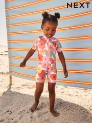 Pink/Rust Floral Sunsafe Swimsuit (3mths-10yrs) (E77686) | $28 - $33