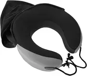 NOLITOY Hooded Neck Pillow Ergonomic Memory Foam Travel Neck Support for Airplane Office and Car and Portable Design for Long Flights and Road Trips Accessory