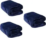 ETHZZLE 3pcs Elegant Solid Pet Blanket Flannel Fleece Throw Extra Warm Pet Bedding