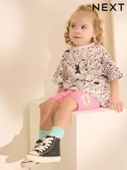 White and Pink Disney 101 Dalmations Short Sleeve T-Shirt and Cycle Shorts Set (3mths-7yrs) (AJ2606) | $31 - $39