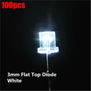 100Pcs Wide Angle Leds Lamps Super Bright F3 3Mm Flatled White Ic New rc