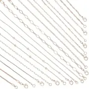 [PH PandaHall] 10 Styles Rose Gold Plated Necklace 17inch/45cm Brass Cable Chain Necklace Paperclip Chain Link Necklace Bulk Bar Link Chain Necklace Box Chain Necklace for Jewellery Making, Brass