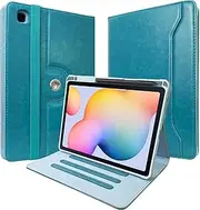 [E NET-CASE] Slim Case for Samsung Galaxy Tab S6 Lite 10.4 Inch 2024/2022/2020 with S Pen Holder, Shockproof Tablet Cases Cover with Clear Transparent Back Shell, Multi-Angle Viewing (Sky Blue)