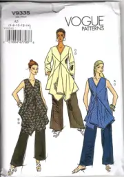 Vogue V9335 Misses Tunic and Pants Size 6 to 14 Uncut Sewing Pattern