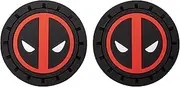Plasticolor Marvel Comics Deadpool Cup Holder Coasters Auto Truck SUV