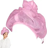 Net Plopping Cap for Drying Curly Hair- Net Plopping Cap with Drawstring | Adjustable Hair Drying Hoods Reusable Net Plopping Bonnet for Drying Curly Hair