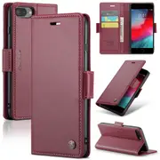 CaseMe iPhone 7+ 8+ Plus Folio Wallet Case Cover Apple Side Closure [Wine]