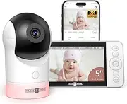 PARIS RHÔNE Video Baby Monitor, 2K UHD WiFi Camera, Night Vision, 5 Inch Smart Baby Monitor with App Control, Motion and Cry Detection, AI Tracking, Three-Way Audio, RGB Night Light, Lullabies