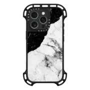 iPhone 16 Pro Ultra Bounce Case MagSafe Compatible Black and White Contrast Marble